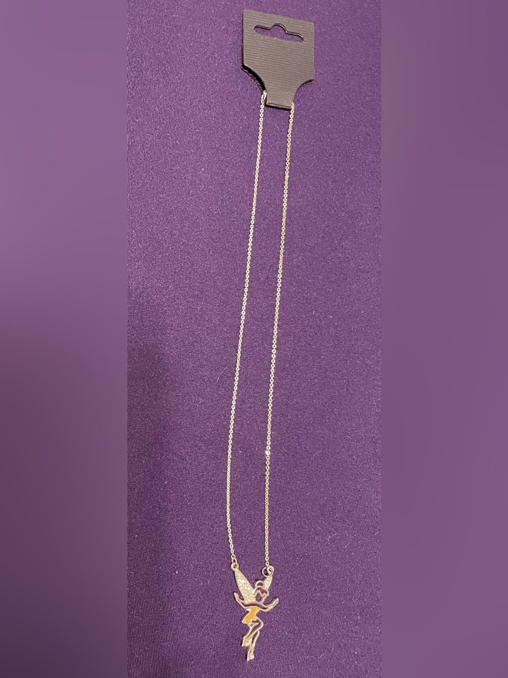 Disney Dainty Silver Chain Tinkerbell Necklace